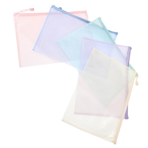 MINAOLULUS 5St dokumenten tasche document bag Klassifizierungstasche Papiertüte mit Reißverschluss Aufbewahrungstasche mit Reißverschluss Aktentasche Dokumententasche mit Reißverschluss PVC von MINAOLULUS