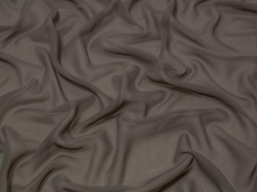 Minerva Durchsichtiger Chiffon-Stoff, Taupe, Meterware von Minerva