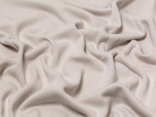 Strickstoff, 100 % Baumwolle, Beige, Meterware von Minerva