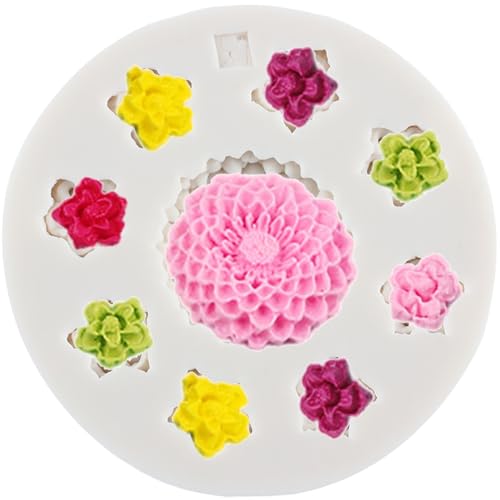 MINFEIDMS Blume Fondant Kuchen Formen Chrysantheme und kleine Blume Silikonform für Zuckerhandwerk Kuchen Dekorieren Cupcake Topper Süßigkeiten Schokolade Polymer Ton Gummipaste MINFEIDMS Blume Fondant Kuchen Formen Chrysantheme und kleine Blume Silikonform für Zuckerhandwerk Kuchen Dekorieren Cupcake Topper Süßigkeiten Schokolade Polymer Ton Gummipaste von MINFEIDMS