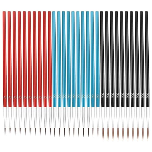 30 Stück feine Pinsel, 3 Größen, kleine Detail-Pinsel, kleine Linerspitze, Malerpinsel #00#00#000, Zeichenzubehör von MINGLEA