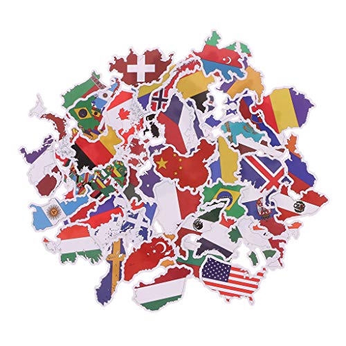 MINGSTORE 50X National Flags Stickers Toys Countries Map Sticker DIY Scrapbooking Suitcase von MINGSTORE