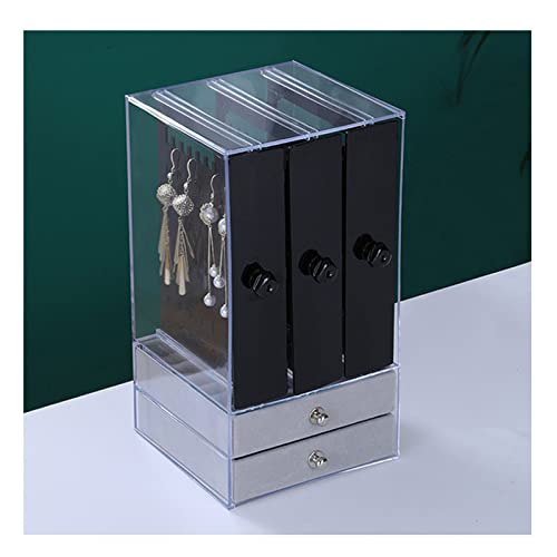 MINJING Acryl-Schmuckschatulle mit großem Fassungsvermögen, transparent, mehrlagig, Schmuck-Organizer für Damen, Ohrringe, Ringe, Halsketten, Armbänder, Stil C von MINJING