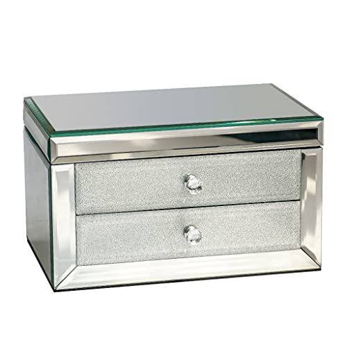 MINJING Aufbewahrungsbox, Schmuck-Organizer, Schmuck-Box, 2-lagig, Schmuck-Organizer mit Schubladen, elegante große Schmuckschatullen für Frauen und Mädchen, Geschenk, Schmuck-Aufbewahrungskoffer, von MINJING