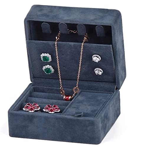 MINJING Aufbewahrungsbox, Schmuck-Organizer, kleine Schmuckschatulle, tragbar, Reise-Schmuck-Ring-Aufbewahrungsbox, Flanellstoff, Schmuck-Organizer-Box für Damen, Schmucketui, Brillen-Aufbewahrung von MINJING