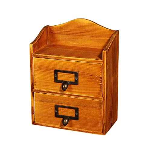 MINJING Retro-Schmuckschatulle mit 2 Schubladen, multifunktionale Schmuck-Organizer-Box, Ohrringe, Halsketten, Schmuck-Aufbewahrungsbox von MINJING