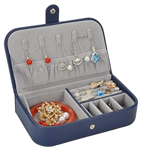 MINJING Schmuck-Organizer, Schmuckschatulle, Leder, Schmuckkästchen, Reise-Schmuckkoffer, tragbar, klein, Schmuck-Organizer-Box für Ringe, Ohrringe, Halsketten, Schmuck-Präsentationsaufbewahrung von MINJING