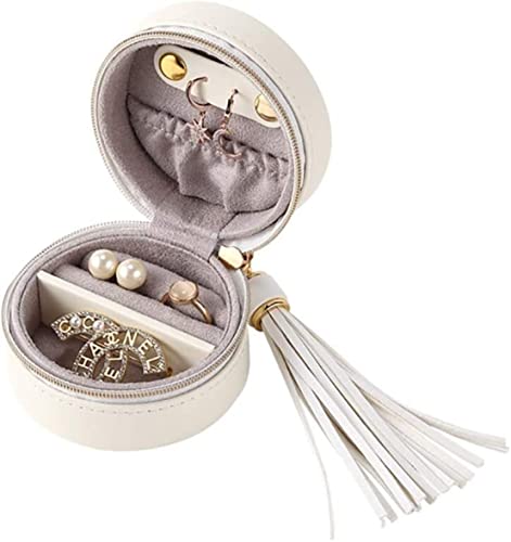 MINJING Schmuck-Organizer, Schmuckschatulle, tragbar, Schmuckkästchen, Mädchen, Ringe, Organizer, Reiseetui, Quaste, Reißverschluss, Aufbewahrungsboxen für Damen von MINJING