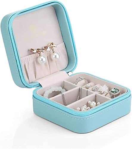 MINJING Schmuck-Organizer, Schmuckschatulle, tragbare Schmuckschatulle, Reißverschluss, Schmuck-Organizer, Ohrringe, Halsketten, kleine Aufbewahrungsboxen für Damen von MINJING