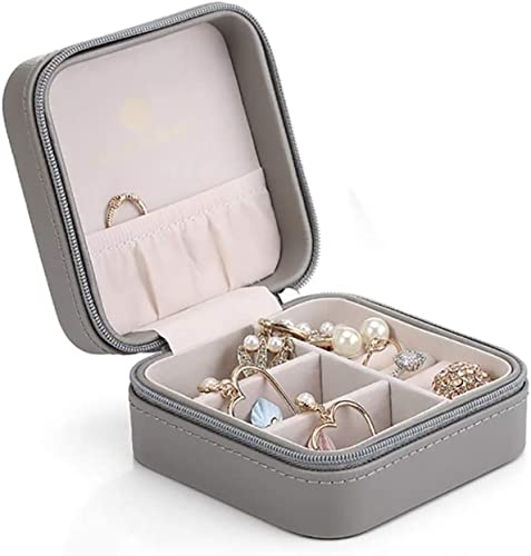 MINJING Schmuck-Organizer, Schmuckschatulle, tragbare Schmuckschatulle, Reißverschluss, Schmuck-Organizer, Ohrringe, Halsketten, kleine Aufbewahrungsboxen für Damen von MINJING