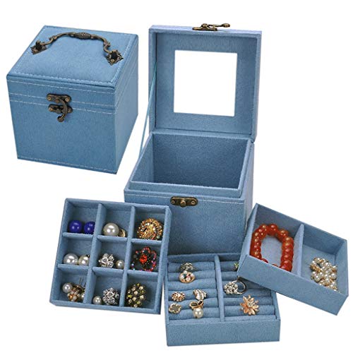 MINJING Schmuckkästchen, kleine Schmuckschatulle mit Retro-Griff, Reise-Organizer, Schmuck-Organizer, Box für Damen, Mädchen, Kinder, 14 Modelle, Schmuck-Organizer von MINJING