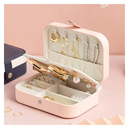 MINJING Schmuckkästchen für Damen und Mädchen, 2-lagig, Reise-Schmuck-Organizer für Halsketten, Ohrringe, Ringe, Schmuckhalter, kleine Schmuckschatulle, Schmuck-Organizer, Rose von MINJING