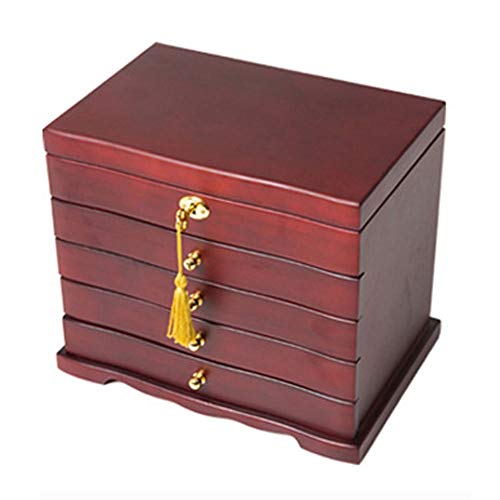 MINJING Schmuckschatulle Massivholz mit Verschluss antike Holz Vintage Prinzessin Schmuck Aufbewahrungsbox Geburtstagsgeschenke Finishing Lagerung von MINJING