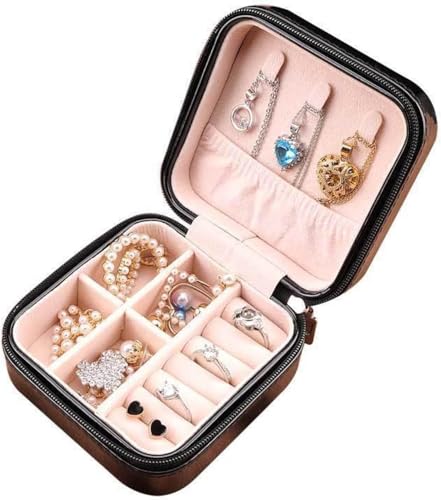 MINJING Schmuckschatulle für Damen, Reise-Schmuckschatulle, Schmuck-Organizer, tragbar, mit Haken, multifunktionale Ohrring- und Ringbox, herausnehmbare Trennwand, Schmuck-Organizer, tragbarer von MINJING