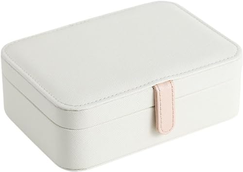 Schmuckkästchen für Damen, Reise-Schmuckschatulle, Reise-Schmuckschatulle, Ohrringe, Schmuck-Organizer, Lippenstift, Ring, Halskette, Organizer, abnehmbare Trennwand, Schmuck-Organizer, tragbares von MINJING