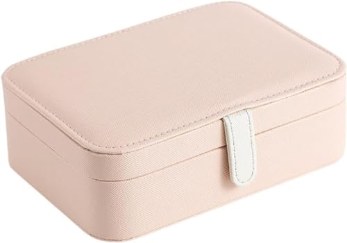 Schmuckkästchen für Damen, Reise-Schmuckschatulle, Reise-Schmuckschatulle, Ohrringe, Schmuck-Organizer, Lippenstift, Ring, Halskette, Organizer, abnehmbare Trennwand, Schmuck-Organizer, tragbares von MINJING