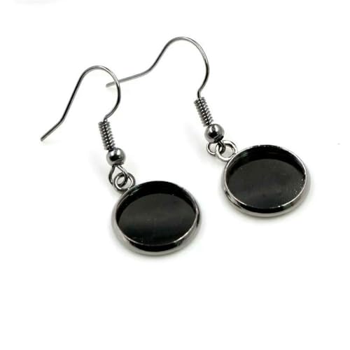 MIONGKI 10 Stück 12 mm Tablett-Lünette Cabochon-Ohrring-Haken Rohlinge Fassung Runde Anhänger Ohrbasis Fundstücke für DIY Glas Kamee Schmuckherstellung MIONGKI 10 Stück 12 mm Tablett-Lünette Cabochon-Ohrring-Haken Rohlinge Fassung Runde Anhänger Ohrbasis Fundstücke für DIY Glas Kamee Schmuckherstellung von MIONGKI