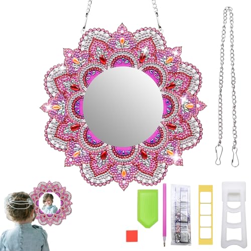 MIPIACE Geschenk Mädchen 6 7 8 9 10 11 12Jahre Mandala 5D Diamond Painting Spiegel Bastelset Mädchen ab 5-12 Jahre Diamond Painting Kinder für Mädchen Spielzeug Geburtstagsgeschenk für DIY Wand Deko von MIPIACE