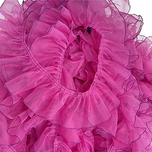 MIPPER Organza-Rüschenband, plissiert, 10 m breit, für Heimwerker, Nähen, Basteln, Rock, Kleid, Zubehör, 9,1 m (Dunkelrose) von MIPPER