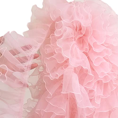 MIPPER Organza-Rüschenband, plissiert, 10 m breit, für Heimwerker, Nähen, Basteln, Rock, Kleid, Zubehör, 9,1 m (Hellrosa) von MIPPER