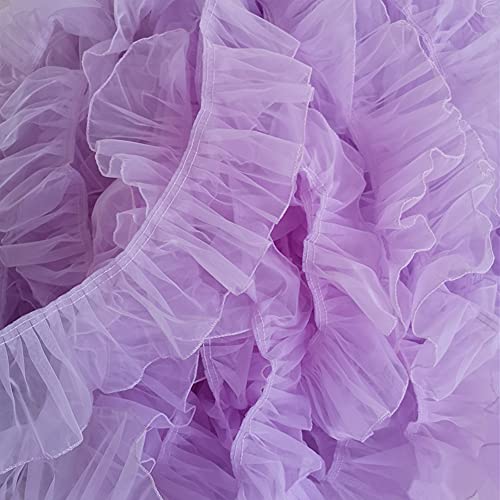 MIPPER Organza-Rüschenband, plissiert, 10 m breit, für Heimwerker, Nähen, Basteln, Rock, Kleid, Zubehör, 9,1 m (Hellviolett) von MIPPER