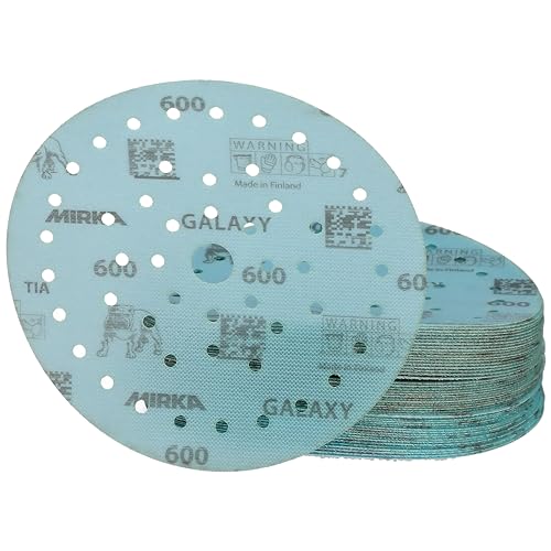 Mirka Galaxy Epoxid Schleifpapier 150mm Klett Korn 600 zum Schleifen von Epoxidharz, Holz, Epoxy, Rivertable / 50 Stk Schleifscheiben von MIRKA