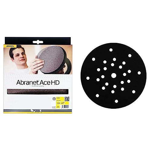 Mirka Abranet Ace HD Netz Schleifscheiben Ø 225mm Klett/Korn P40 / 5 Scheiben/Für Trockenbauschleifer Wand- und Deckenschleifer & Schutzauflage Ø 225mm 27-Loch, 1 Stück von MIRKA