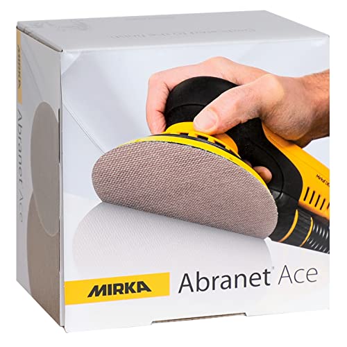 Mirka Abranet Ace Netz Schleifscheiben Ø 125mm Klett/Korn P320 / 50 Stk/Für alle 125mm Exzenterschleifer und Schleifmaschinen/Teilkeramisch/zum Schleifen von harten Oberflächen, Holz, Metall von MIRKA