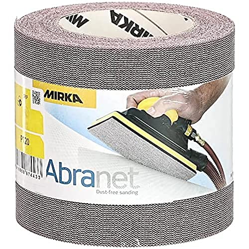 Mirka Abranet Netz-Schleifrolle 115 mm x 10 m Klett/Korn P120 / 1 Rolle/zum Schleifen von Holz, Spachtel, Lack, Kunststoff / 545BY001123R von MIRKA