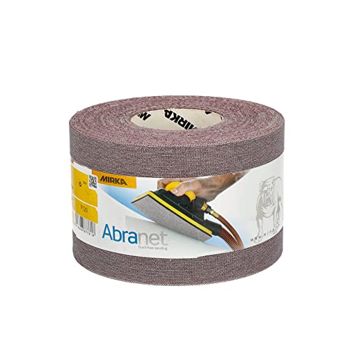 Mirka Abranet Netz-Schleifrolle 115 mm x 25 m Klett / Korn P120 / 1 Rolle / zum Schleifen von Holz, Spachtel, Lack, Kunststoff / 5454400112 von MIRKA