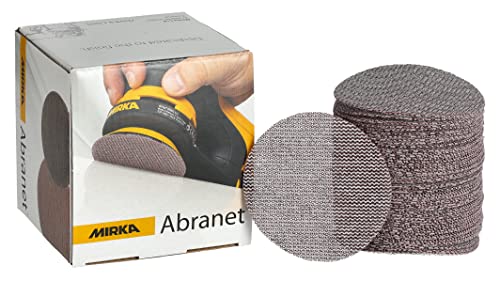 Mirka Abranet Netz-Schleifscheiben Ø 77 mm Klett / Korn P80 / 50 Stk / zum Schleifen von Holz, Spachtel, Lack, Kunststoff / 5420305080 von MIRKA