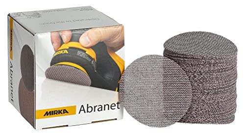 Mirka Abranet Netz-Schleifscheiben Ø 77 mm Klett / Korn P600 / 50 Stk / zum Schleifen von Holz, Spachtel, Lack, Kunststoff / 5420305061 von MIRKA