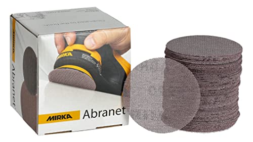 Mirka Abranet Netz-Schleifscheiben Ø 77 mm Klett / Korn P800 / 50 Stk / zum Schleifen von Holz, Spachtel, Lack, Kunststoff / 5420305081 von MIRKA