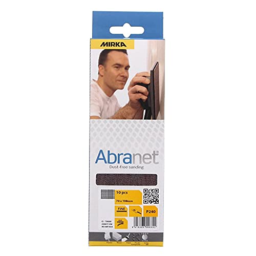 Mirka Abranet Netz-Schleifstreifen 70x198 mm Klett/Korn P240 / 10 Stk/zum Schleifen von Holz, Spachtel, Lack, Kunststoff / AE150F1025 von MIRKA