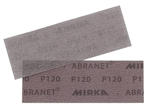 Mirka Abranet Netz Schleifstreifen 80x230mm / Klett Schleifblätter/Korn P120 / 3 Stück / AE175F0312SL / zum staubfreien Schleifen von Holz, Spachtel, Lack, Kunststoff von MIRKA