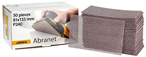 Mirka Abranet Netz-Schleifstreifen 81x133 mm Klett/Korn P240 / 50 Stk/zum Schleifen von Holz, Spachtel, Lack, Kunststoff / 5417805025 von MIRKA