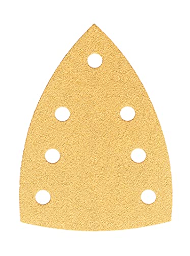 Mirka Gold Schleifdreieck Universal-Schleifpapier 100x152x152mm 7-Loch/Korn P240, 100 Stk/Zum Schleifen von Gips, Spachtel, Spanplatten, Holz, Lack von MIRKA