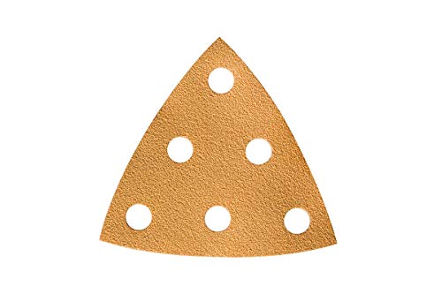 Mirka Gold Schleifdreieck Universal-Schleifpapier 93x93x93mm / 6-Loch / Korn P40, 50 Stk / Zum Schleifen von Gips, Spachtel, Spanplatten, Holz, Lack von MIRKA