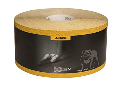 Mirka Gold Universal-Schleifpapier Schleifrolle 115mm x 50m / Korn P100 / Zum Schleifen von Gips, Spachtel, Spanplatten, Holz, Lack von MIRKA