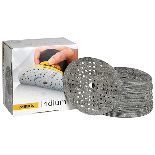 Mirka Iridium Premium-Schleifpapier Ø 125mm Klett 89-Loch, Korn 40, 50 Stk / Zum Schleifen von Lack, Spachtel, Grundierung, Holz, Stahl, Mineralwerkstoffe, Kunststoff von MIRKA