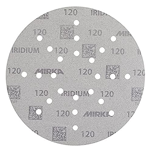 Mirka Iridium Schleifpapier Ø 225mm Klett Korn 120/25 Scheiben/Für Trockenbauschleifer Wand- und Deckenschleifer/Schleifen von Lack, Spachtel, Grundierung, Holz, Stahl, Mineralwerkstoffe von MIRKA