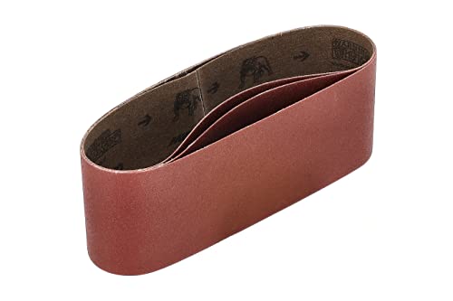 Mirka Red 3 x Gewebe-Schleifbänder 75x457mm / Korn P120 / hochwertiges Schleifband für Bandschleifer / Zum Schleifen von Holz und Metall von MIRKA