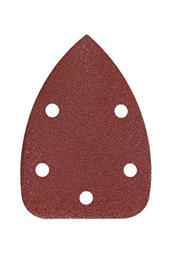 Mirka Red Deltaschleifer Schleifpapier Holz Schleifdreiecke Klett / 100x140x140mm / Klett-Haftung / 5-Loch/Korn P60 / 5 Stück/zum Schleifen von Holz, Metall und Kunststoff von MIRKA