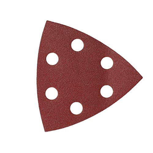 Mirka Red Deltaschleifer Schleifpapier Holz Schleifdreiecke Klett / 93x93x93 mm/Klett-Haftung / 6-Loch/Korn P120 / 5 Stück/zum Schleifen von Holz, Metall und Kunststoff von MIRKA