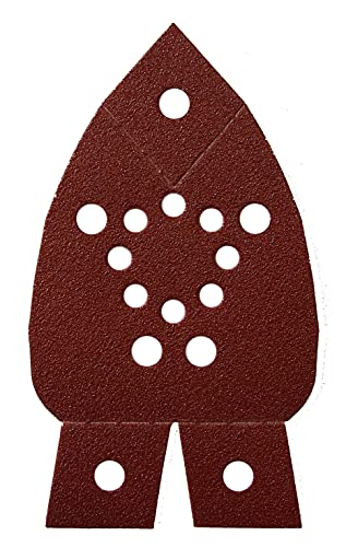 Mirka Red Deltaschleifer Schleifpapier Holz Schleifdreiecke Klett / 95x135x135 mm/Klett-Haftung / 13-Loch/Korn P180 / 5 Stück/zum Schleifen von Holz, Metall und Kunststoff von MIRKA