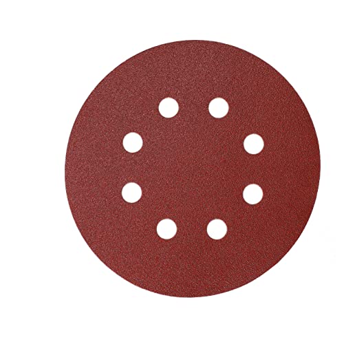 Mirka Red Schleifpapier Schleifscheiben Ø 125 mm/Klett-Haftung /8-Loch/Korn P120 /5 Stück/zum Schleifen von Holz, Metall und Kunststoff von MIRKA