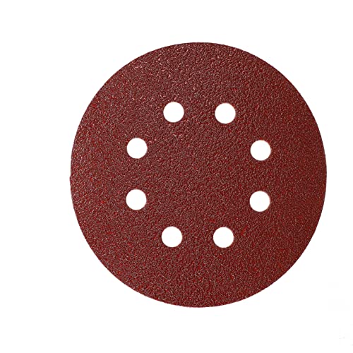 Mirka Red Schleifpapier Schleifscheiben Ø 125 mm/Klett-Haftung /8-Loch/Korn P60 /5 Stück/zum Schleifen von Holz, Metall und Kunststoff von MIRKA