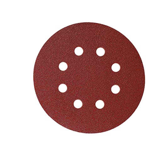 Mirka Red Schleifpapier Schleifscheiben Ø 125 mm/Klett-Haftung /8-Loch/Korn P100 /5 Stück/zum Schleifen von Holz, Metall und Kunststoff von MIRKA