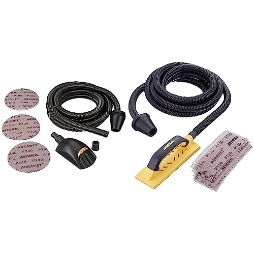 Mirka Roundy Handschleifer Starter-Kit, Hand-Wandschleifer mit Klett & Handy Handschleifer Starter-Kit, Hand-Wandschleifer mit Bügelgriff und Klett, 5 x Mirka Abranet® Netz-Schleifstreifen von MIRKA