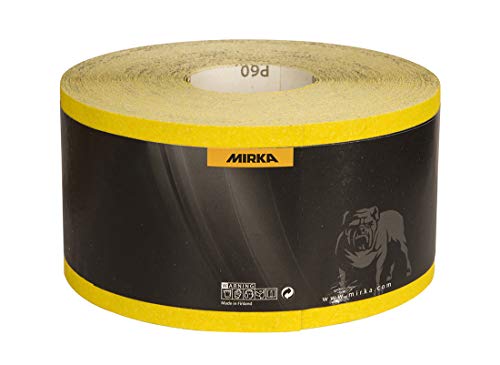 Mirka Yellow Schleifpapier Schleifrolle / 115mm x 50m / P180 / Schleifen von Hartholz, Weichholz, Farbe, Spachtel, Kunststoff / 1 Rolle von MIRKA